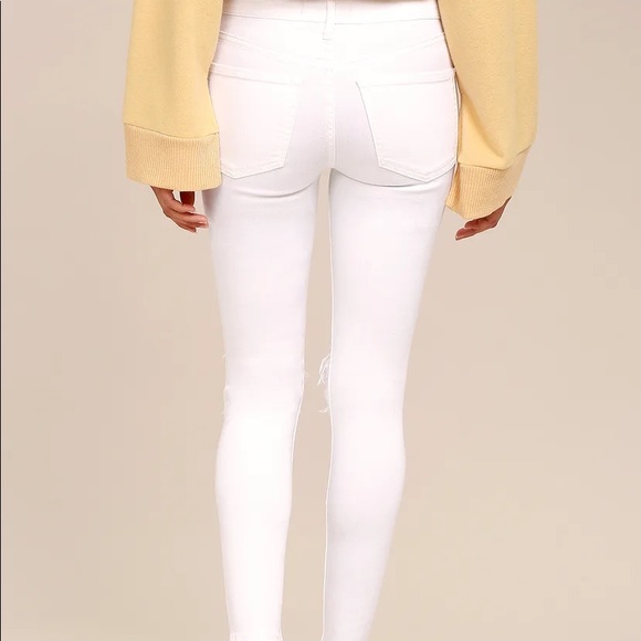 High Rise Busted White Distressed Skinny Jeans - Picture 2 of 3